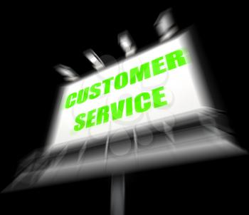 Customer Service Media Sign Displaying Consumer Assistance and Serving