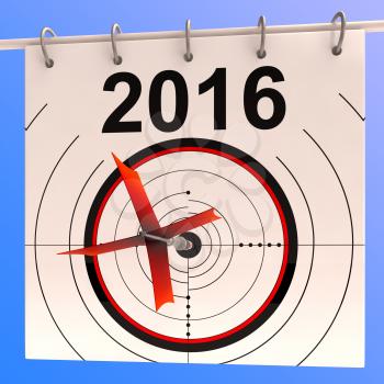 2016 Calendar Target Showing Planning Annual Agenda