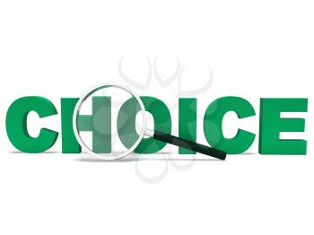 Choice Word Showing Choices Uncertain Or Options