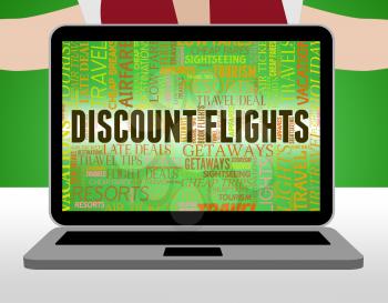 Discount Flights Indicating Save Discounts And Savings