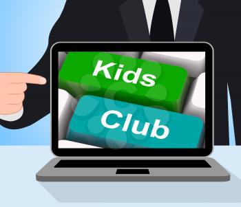 Kids Club Computer Meaning Childrens Playing And Entertainment