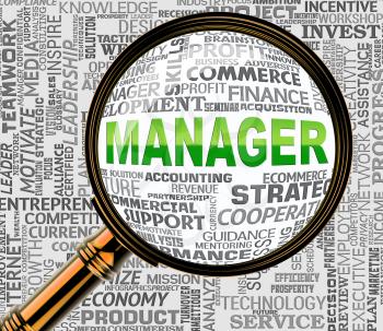 Manager Magnifier Meaning Research Business And Magnify