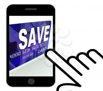 Save Bank Card Displaying Financial Reserves And Savings Account