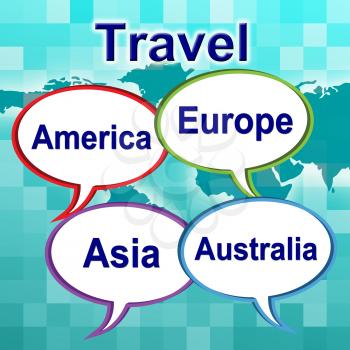 Travel Words Representing Travels Explore And Tours