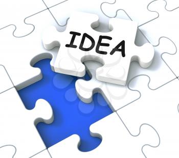 Idea Puzzle Showing Creative Innovations And Inventions