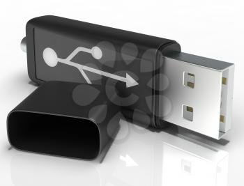 Usb Removable Flash Showing Portable Storage Or Memory