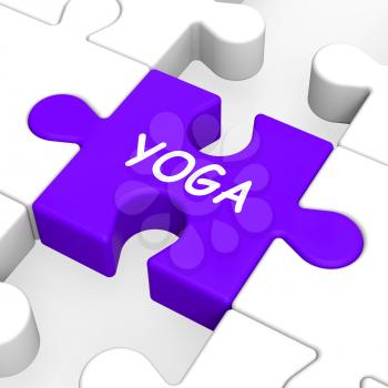 Yoga Puzzle Showing Meditation Health And Relaxation