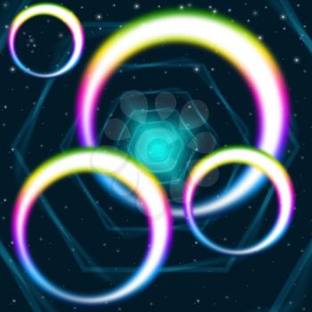 Rainbow Circles Background Meaning Hexagons Round And Colors
