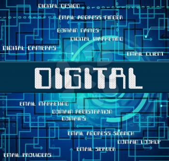 Digital Word Representing Electronic Internet And Computers