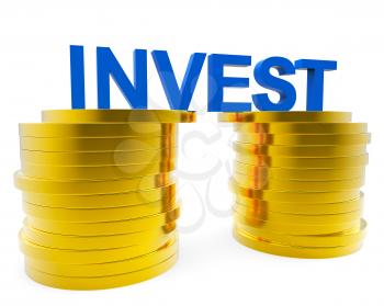Invest Money Representing Invests Cash And Portfolio