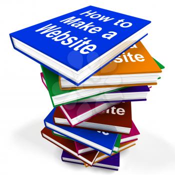 How To Make A Website Book Stack Showing Web Design