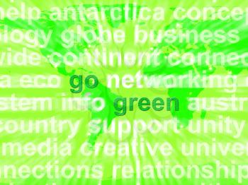 Go Green Words Showing Recycling And Eco Friendliness