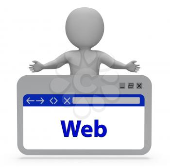 Web Webpage Showing Website Internet And Online 3d Rendering