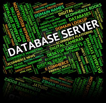 Database Server Indicating Computer Servers And Word