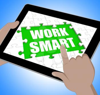 Work Smart Tablet Meaning Employee Productivity And Efficiency