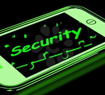 Security On Smartphone Shows Secure Password And Privacy