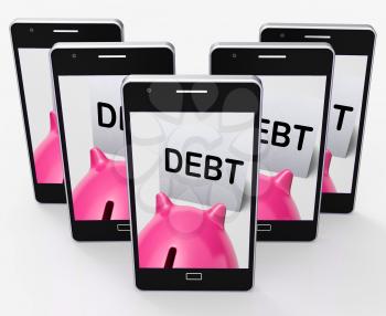 Debt Piggy Bank Meaning Loan Arrears And Paying Off