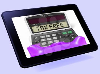 Tax Free Calculator Tablet Showing Untaxed Duty Free Merchandise
