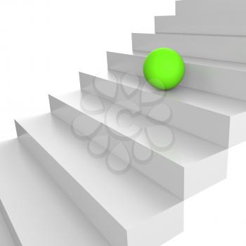 Stairs Sphere Indicating Ball Upward And Spheres