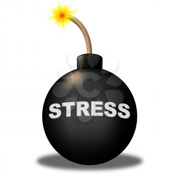 Stress Alert Indicating Advisory Overload And Bomb
