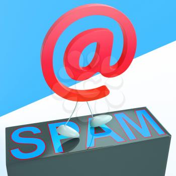 At Sign Spam Showing Malicious Spamming mailing