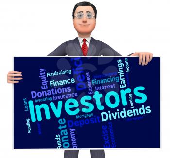 Investors Word Representing Return On Investment And Roi Growth 