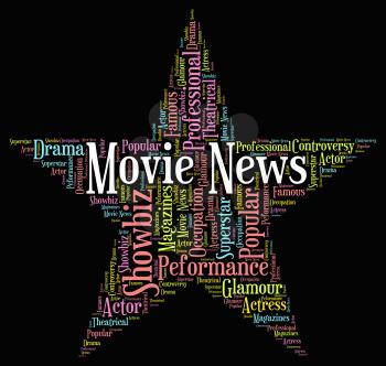 Movie News Representing Picture Show And Headlines