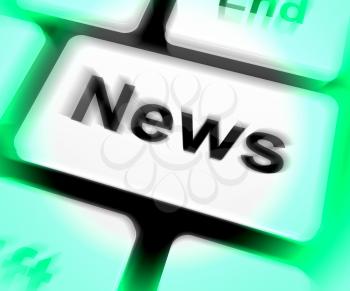News Keyboard Showing Newsletter Broadcast Online