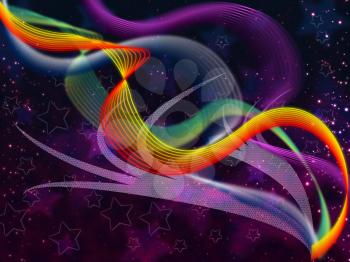 Twisting Background Meaning Colored Curves And Stars
