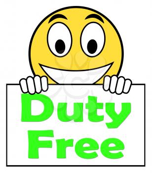 Duty Free On Sign Showing Tax Free Purchases