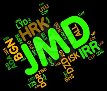 Jmd Currency Indicating Exchange Rate And Dollars