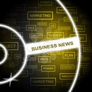 Business News Showing Social Media And Information