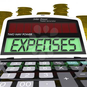 Expenses Calculator Showing Business Expenditure And Bookkeeping