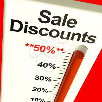 Fifty Percent Sale Discounts Showing Bargain Closeout And Selloff