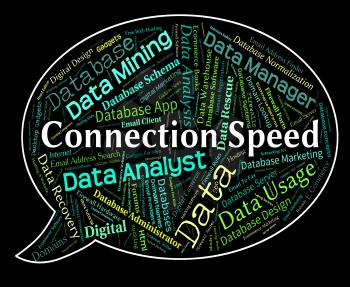 Connection Speed Showing Word Network And Connections