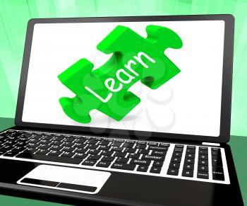 Learn Laptop Showing Online Learning Education Or Studying