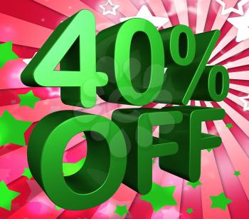 Forty Percent Off Meaning Offer Promotion And Sale