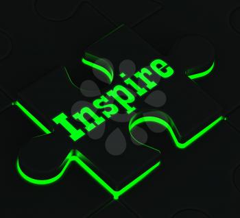 Inspire Glowing Puzzle Showing Encouragement, Inspiration And Incentive