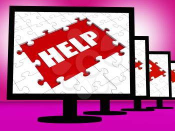 Help On Monitor Showing Customer Helpline Helpdesk Or Support