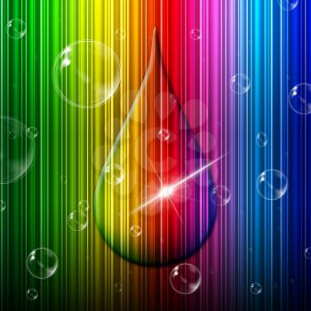 Rain Drop Meaning Colorful Background And Multicoloured