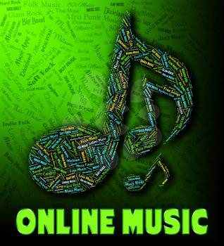 Online Music Showing World Wide Web And Sound Tracks