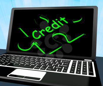 Credit Puzzle On Laptop Shows Ecommerce And Cashless Purchases