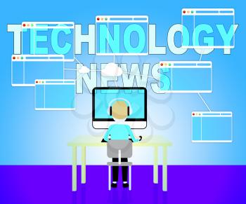Technology News Representing Social Media And Newsletter