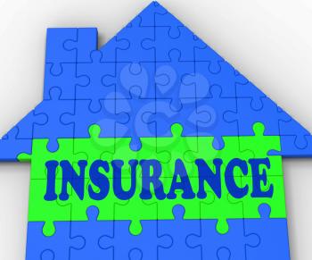 House Insurance Showing Home Protected And Insured