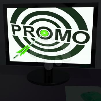 Promo On Monitor Shows Offers And Special Promotions