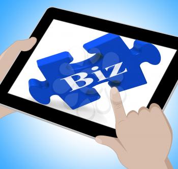 Biz Tablet Showing Internet Business Or Shop