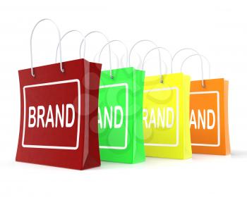 Brand Shopping Bags Showing Branding Trademark Or Label