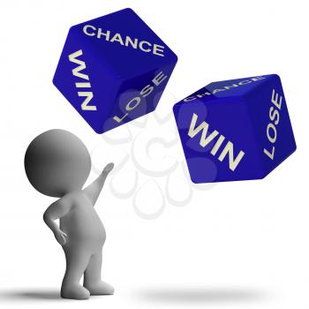 Chance Win Lose Dice Showing Betting And Risk