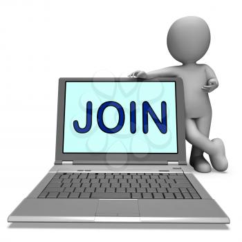 Join On Laptop Showing Enlist Membership Or Volunteer Online
