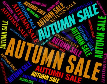 Autumn Sale Representing Reduction Seasonal And Autumnal